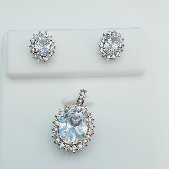 "925 Sterling Silver Cubic Zircon Jewelry Set, UU1P7A7043 - Picture 4 of 8